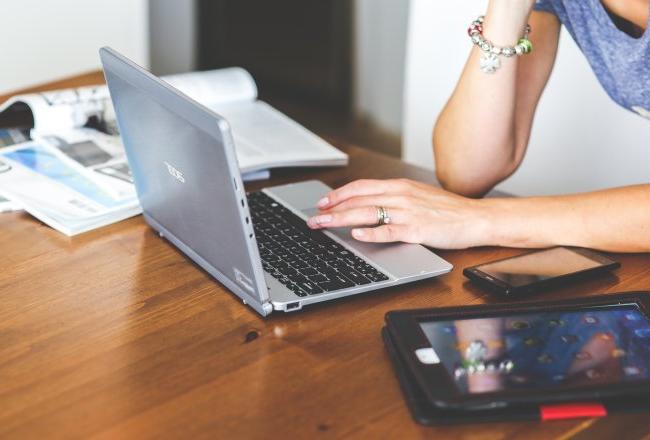 Woman at Laptop Technology